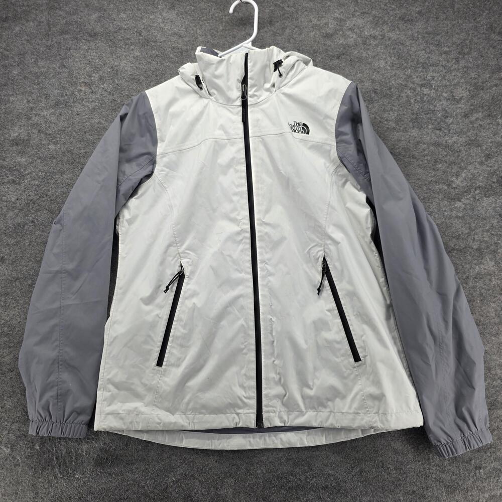 The North Face Jacket Womens L White DryVent Hooded Waterproof Full Zip